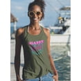 thumbnail image 2 of Happy Inside Spray Drip Ink Racerback Tank Women -Image by Shutterstock, Female Medium, 2 of 4