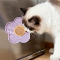 thumbnail image 2 of Cats Lick Pad With Suctions Cup Base Flower Shape Slow Feeders Mat For Cat Small Dogs Choke Prevention Bowl(Purple-15cm), 2 of 4