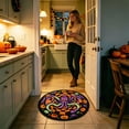 thumbnail image 4 of Round Halloween Doormat 15.8" 3D Optical Illusion Checkerboard Rug Non- Entryway Floor Mat with Festival Patterns for Home, 4 of 9