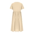 thumbnail image 5 of Vmvidoty Girls Casual Dress Puff Sleeve A-Line Swing Flared Party Birthday Formal Dresses Beige 120, 5 of 6
