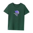 thumbnail image 3 of Camiseta para mujer Ropa de verano Camiseta simple con cuello redondo para caminar senderismo viajes Verde, 3 of 7