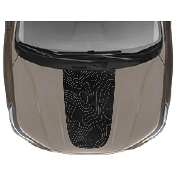 Topographic Blackout Hood Vinyl Decal Sticker Compatible with and Fits Subaru Forester 2015-2023