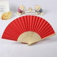 thumbnail image 4 of Pattern Folding Dance Wedding Party Lace Silk Folding Hand Held Solid Color Fan, 4 of 4