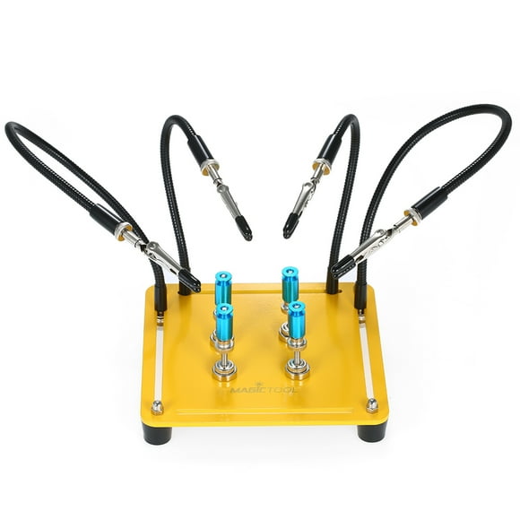 Graflsoa Universal Soldering Station Clamp with 4 Flexible Arms & Magnetic Columns for Precision Electronics Repair and Crafting