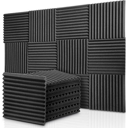 12-pack Acoustic Foam Panels Wedges, Fireproof Soundproofing Foam Noise ...