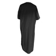 thumbnail image 3 of Men Loose Nightgown Solid Color Henley Short Sleeve Nightshirt Kaftan Arabic Thobe with Pockets Sleepwear, 3 of 5