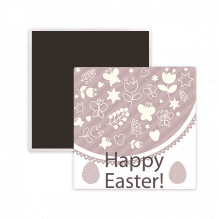 

Happy Easter Festival Purple Egg Star Square Ceracs Fridge Magnet Keepsake Memento