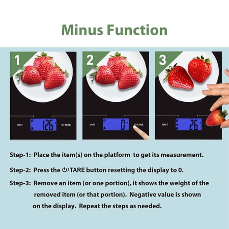 MAINSTAYS TEMPERED GLASS SLIMLINE DIGITAL SCALE WITH BLUE BACKLIT, BLACK
