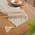 thumbnail image 3 of Camino de mesa bohemio Beige, camino de mesa bohemio elegante de 160cm para mesa de comedor de cafetería, fiesta de boda, 3 of 5