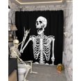thumbnail image 5 of Funny Skeleton Shower Curtain Set ，Waterproof Fabric Shower Curtains Black Skull Horror Night Abstract Art Shower Curtains for Bathroom,Bathroom Decor 36"x72", 5 of 6