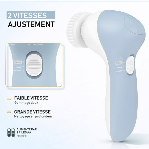 Facial Cleansing Spin Brush Set with 7 Brush Heads for Gentle Exfoliation and Deep Scrubbing