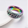 thumbnail image 2 of 3Pcs Stainless Steel Fidget Spinner Ring for Women Men Wedding Band Rings Set Anxiety Stress Relieving, 2 of 6