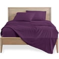 thumbnail image 2 of Bare Home Premium 1800 Ultra-Soft Microfiber Collection Sheet Set - Double Brushed - Hypoallergenic - Wrinkle Resistant - Deep Pocket, Split King, Plum, 2 of 6