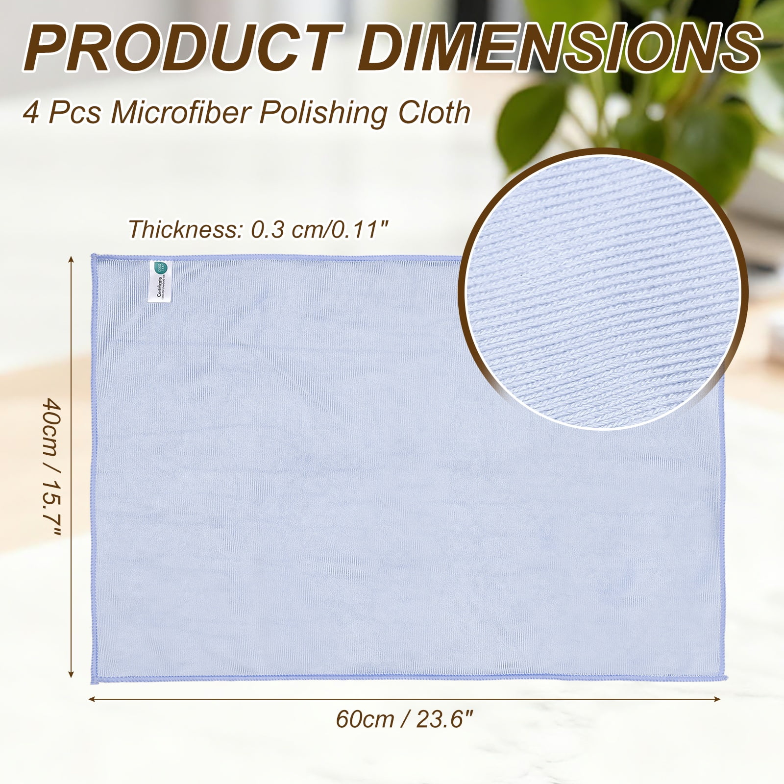 Uxcell 4Pcs Glass Polishing Cloth, 23.6x15.7" Microfiber Cleaning Cloths Lint & Streak Free Quickly Drying Towels for Glassware, Cars, Glasses, Phone Screens, Sunglasses, Purple
