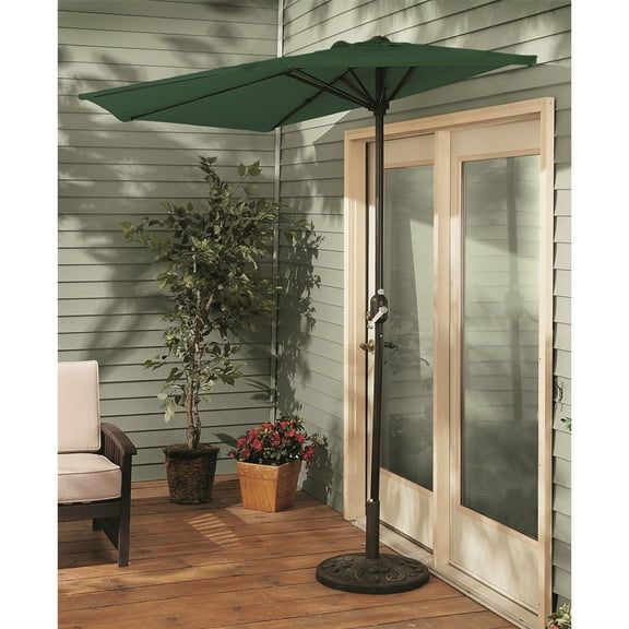 CASTLECREEK 8' Half Round Patio Umbrella Hunter Green