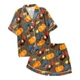 thumbnail image 4 of Ladies' Thanksgiving Turkey Print Pajama Shorts Set 2024 plus Size Pajama Set for Women Ladies Button Pajamas Christmas Pajamas Women Pajamas Set Short for Women Women Satin Pajamas Set Organic, 4 of 4