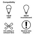 thumbnail image 4 of Interruptor temporizador Lutron Maestro MA-T51MN-WH 3A 150 W, color blanco, 4 of 9