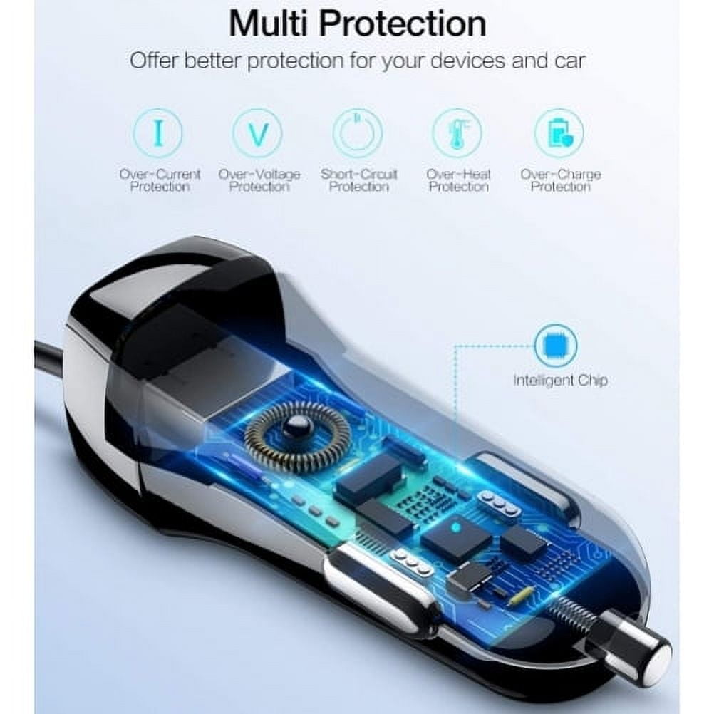 USB-C 36W Fast Car Charger for Google Pixel 7/Pro/6a/6/Pro Phones - Power Adapter Coiled Type-C Cable Extra USB Port DC Socket Quick Charge  Compatible With Pixel 7/Pro/6a/6/Pro Models