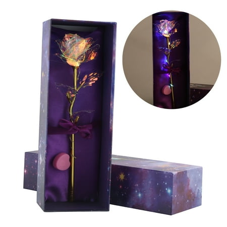 Gold Roses 24K Gold Foil Rose Artificial Flower Rose with LED Light for Valentines Day Mothers Day Wedding Birthday Anniversary Gift ()
