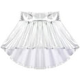 thumbnail image 5 of renvena Kids Girls 2 Piece Metallic Dance Outfits Sleeveless Crop Top with Irregular Hem Skirt 8-14 Silver 12, 5 of 7