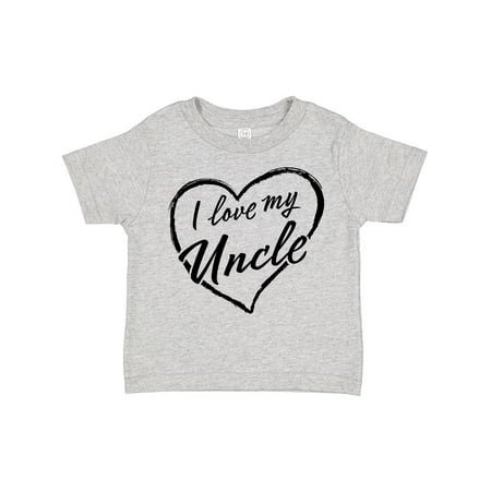 

Inktastic I Love My Uncle in Black Chalk Heart Gift Toddler Boy or Toddler Girl T-Shirt