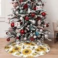 thumbnail image 5 of Sikiie Sunflowers and Bees 30-48 inches {designName} Print Christmas Tree Skirt Snowman Xmas Tree Skirt with Edge Christmas Decorations for Holiday Party30", 5 of 7