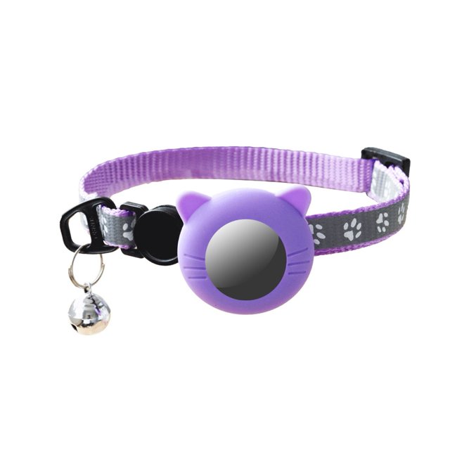 CSChome Collier pour Animaux de Compagnie pour Chiens Collier Réfléchissant pour Animaux de Compagnie - Sangle Réglable Durable avec Cloche, Fixation à Boucle, Confortable à Porter pour AirTag