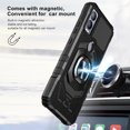 thumbnail image 3 of TJS for Cricket Magic 5G / AT&T Propel 5G Phone Case, with Tempered Glass Screen Protector, [Military Grade] Robotic Magnetic Support Car Mount Metal Ring Holder Kickstand Cover (Black), 3 of 6