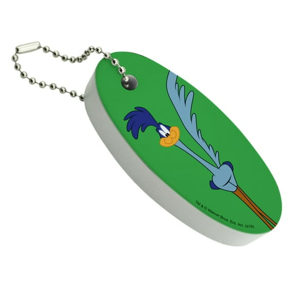 Looney Tunes Road Runner Floating Keychain Oval Foam Fishing Boat Buoy Key Float