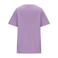 thumbnail image 5 of Pincandy Women's 2025 Spring/Summer Fashion Clothing 3/4 Sleeve T-shirt Round Neck Top Shirt Comfort Colors Adult Heavyweight Short Sleeve Tee, Style,Purple,S, 5 of 9