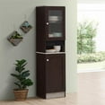 thumbnail image 3 of Hodedah 63" Tall Slim Open Shelf Plus Top Kitchen Pantry in Chocolate-Gray Wood, 3 of 4