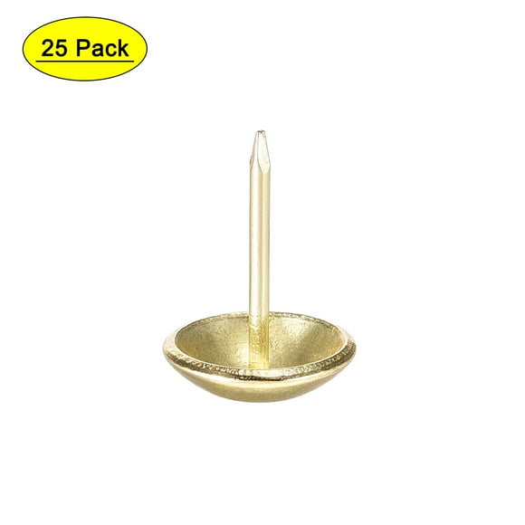 Unique Bargains Tachuelas redondas doradas de 14mm de diámetro y 20mm de altura, paquete de 25