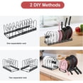 thumbnail image 2 of Organizador de ollas para gabinete, extensible, organizador de ollas y sartenes para gabinete de cocina, 2 métodos fáciles de bricolaje, soporte para tapa de olla con 10 compartimentos ajustables., 2 of 8