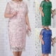thumbnail image 2 of Women's plus size dress embroidered lace slim knee-length dress, 2 of 5