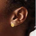 thumbnail image 3 of Solid 14k Yellow Gold Satin Diamond-cut Seashell Post Earrings - 9mm, 3 of 6
