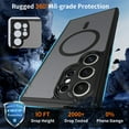 thumbnail image 4 of ELEHOLD Slim Magnetic Mag-Safe Case for Samsung Galaxy S25 Edge, Shockproof Matte Protective Drop Protection Anti-Fingerprint Grip Camera Lens Bumper Case Cover with Screen Protector,Black, 4 of 6