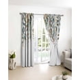 thumbnail image 3 of Green Brown Botanical Blackout Curtains for Bedroom/Living Room, Thermal Insulated Kitchen Curtains, Farmhouse Eucalyptus Leaves Grommet Darkening Window Treatment Drapes 42"x63"x2, 3 of 8