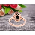 thumbnail image 3 of Pear Shape 1.75 Carat Black Diamond Moissanite Engagement Ring On 10k Rose Gold Halo Wedding Anniversary Promise Bridal Eternity Ring, 3 of 8