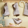 thumbnail image 3 of TOWN & COUNTRY PLAY 4-Piece Striped Reversible Terry Brights Washcloth Set, 13"x13", 100% BCI Cotton, Plush & Absorbent 550GSM, Mocha Brown, 3 of 8