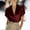 Wine, variant on Ahabrexf Women's Short Sleeve Blazer Top, Satin Notch Lapel Button-Up Commute Jacket for Casual Work Wear