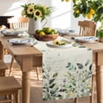 thumbnail image 2 of Table Runner 70 Inches Long for Kitchen Dining, Eucalyptus Leaves Dresser Scarf Farmhouse, Dining Table Decorations for Wedding/Parties, Watercolor Weeping Teal Botanical Vintage 13 x 70 In, 2 of 9