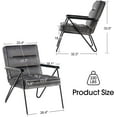 thumbnail image 5 of MCombo Velvet Accent Chair, Upholstered Armchair with Black Coated Metal Frame, Fabric 4747 (Grey), 5 of 8