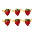 thumbnail image 1 of Anillos para servilletas de frutas ANGGREK 6 PCS Aleación Rojo Amarillo Fresa 3,5 × 2,5 cm Limón 4 × 2,8 cm, 1 of 8
