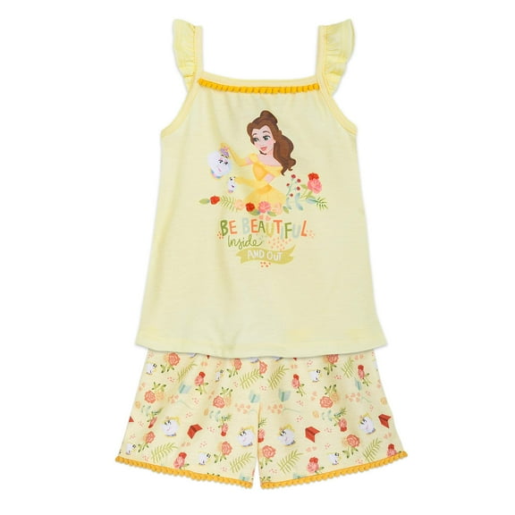 Disney Belle Short Sleep Set for Girls  Beauty and The Beast, Size 2 for Little Girls