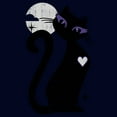 thumbnail image 2 of Men's Lost Gods Halloween Full Moon Black Cat Heart  Graphic Tee Navy Blue Large, 2 of 5