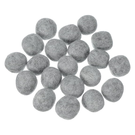 Uxcell 20 Pcs Wool Felt Balls Beads, 1.2 Inch Felt Pom Poms for Crafts, Handmade Pompoms Bulk Small Bead for Nursery Handicrafts and DIY Art Decoration, Light Gray