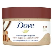 Dove Exfoliating Body Polish Brown Sugar and Coconut Butter Body Scrub All Skin Type, 10.5 oz