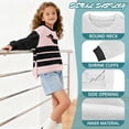 thumbnail image 6 of Xoenoiee Dachshund Stripe Print Fall Sweatshirt for Girls, Oversized Drop Shoulder Pullover Long Sleeve Soft Fleece Crewneck Loose Top, 7-8 Years, 6 of 7