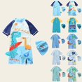 thumbnail image 6 of Tkrady Toddler Boys One Piece Swimsuits Summer New Cute Cartoon Short Sleeve Beach Sunscreen Swimsuit Cap, Sizes 1-6 Years, 6 of 6