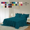 thumbnail image 2 of 100% Pima Cotton RV-Short-Queen Size 4-PCs Sheet Set (Solid, Teal) Fits 10-12" Deep Pocket, 600 Series Sateen Weave, 2 of 5
